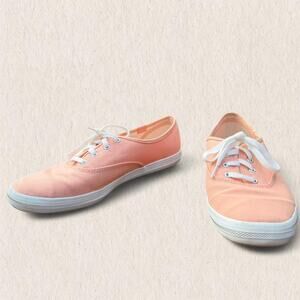 Keds Champion Peach Canvas Lace Up Sneakers Women’s Size 8 Casual Retro